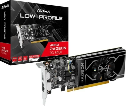 Asrock Radeon Rx 6400 Low Profile 4gb Gddr6 (rx6400 Lp 4g) Vaizdo Plokštė