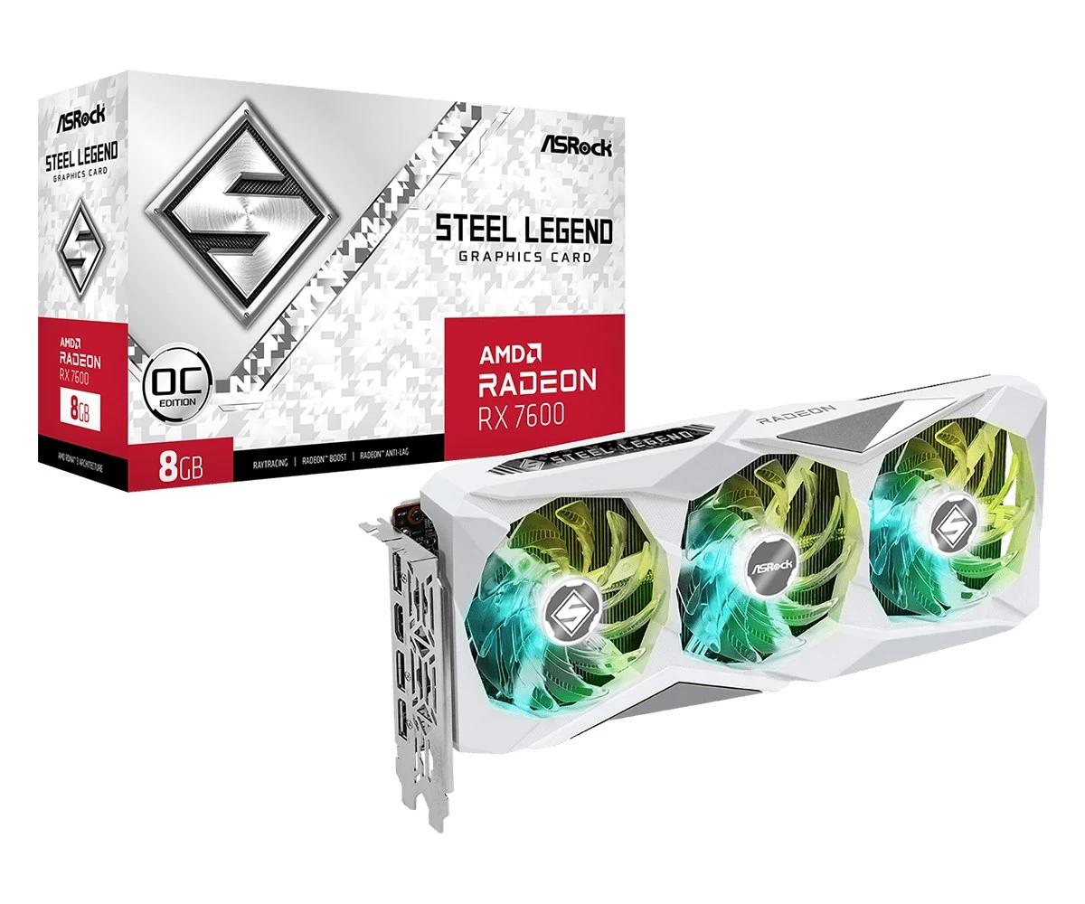 Asrock RX7600 SL 8GO graphics card AMD Radeon RX 7600 16 GB GDDR6