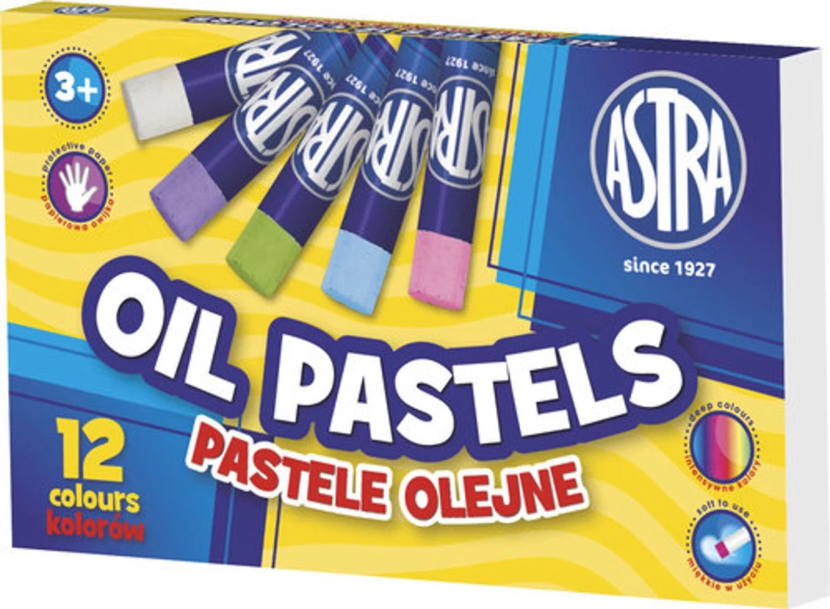 Astra Aliejinės Pastelės 12 Spalvų. Astra Aliejinės Pastelės 12 Spalvų.