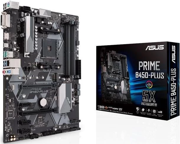 Asus Prime B450-plus Pagrindinė Plokštė (socket Am4 /atx)