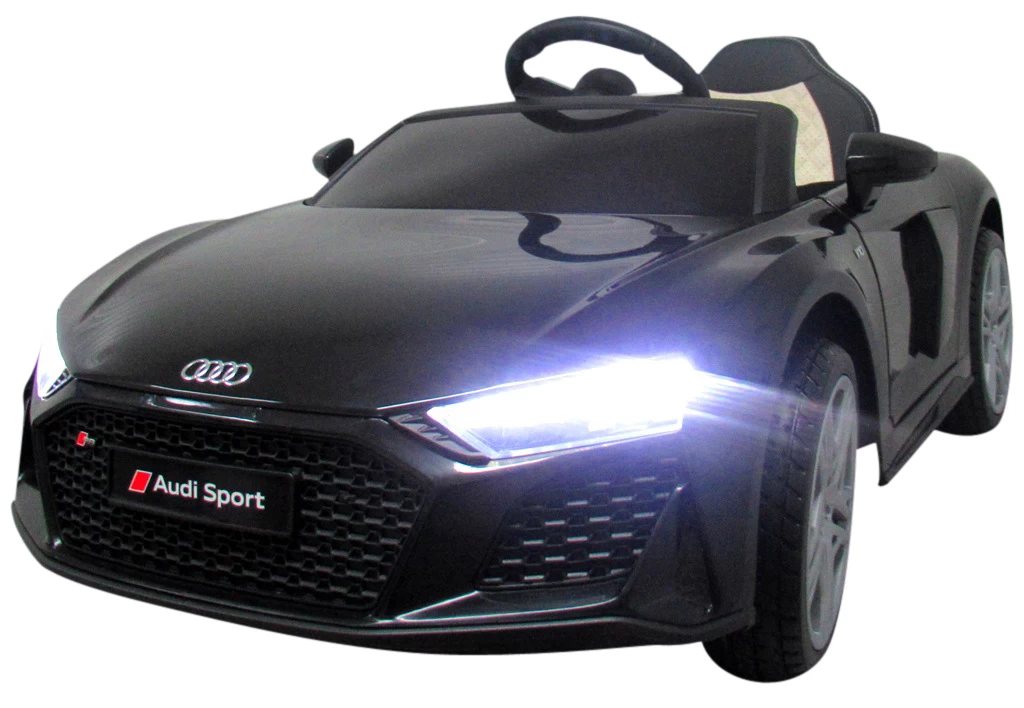 Audi R8 Sport Black Battery Car Eva Leather Pilot