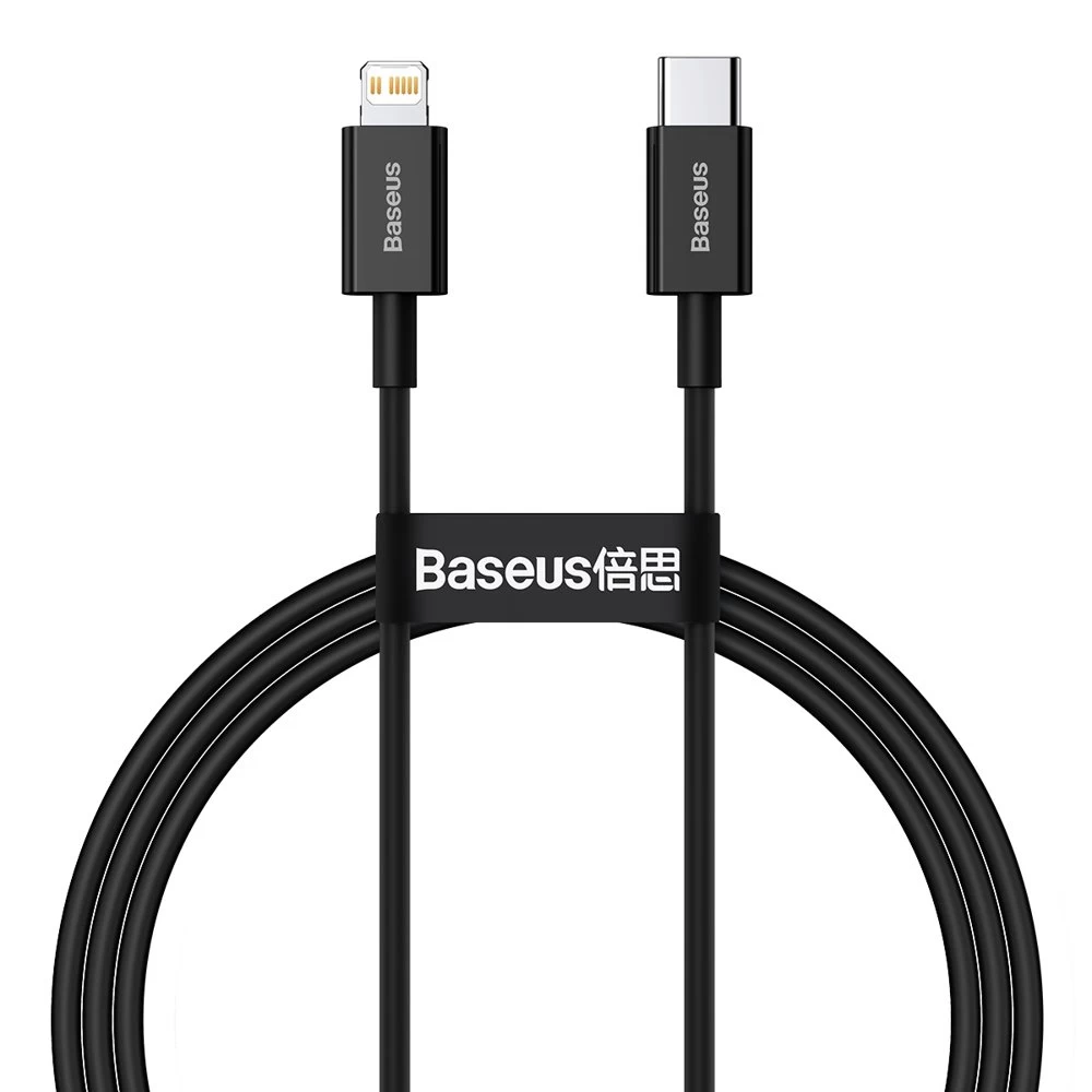 Aukščiausios Kokybės Usb-c Iphone Lightning Kabelis Greitam įkrovimui 20w 1m Juodas