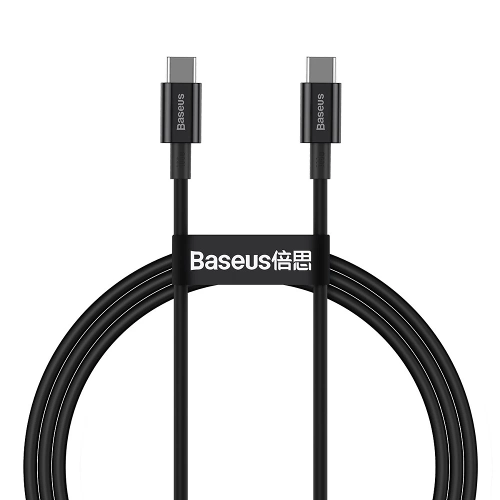 Aukščiausios Kokybės Usb-c Kabelis Usb-c Quick Charge Fcp 100w 5a 20v 1m Juodas