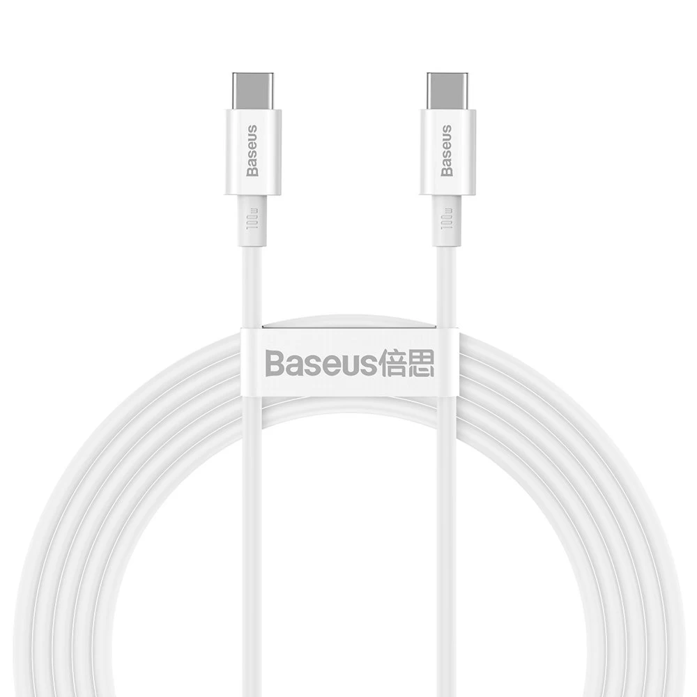 Aukščiausios Kokybės Usb-c Kabelis Usb-c Quick Charge Fcp 100w 5a 20v 2m Baltas