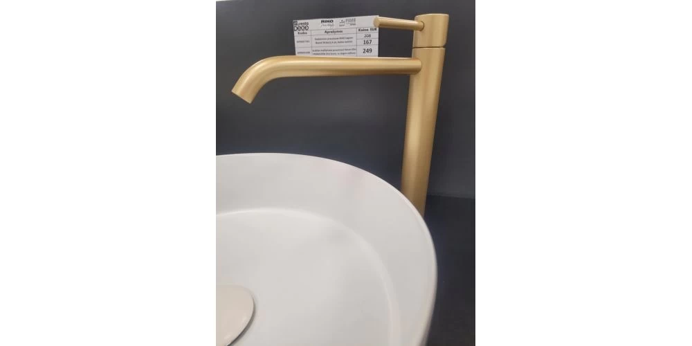 Aukštas maišytuvas praustuvui Xenon Slim PRIMAVERA Oro Scuro, su dugno vožtuvu 444OS5250 01