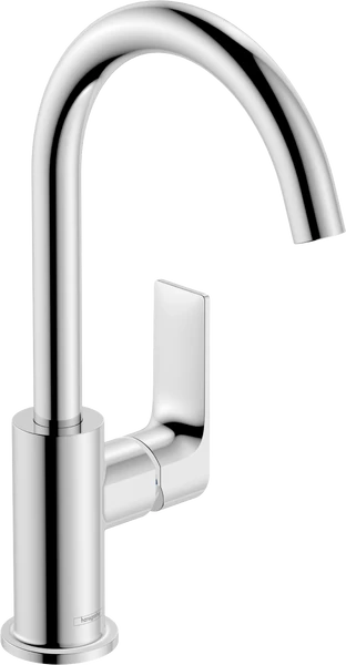 Aukštas praustuvo maišytuvas HANSGROHE Rebris E 210 su pasukamu snapu ir dugno vožtuvu, chromuotas, 72576000