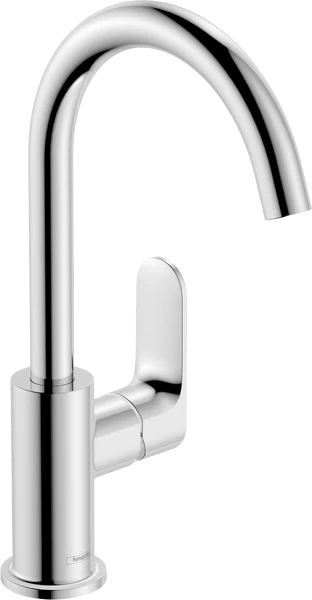 Aukštas praustuvo maišytuvas HANSGROHE Rebris S 210 su pasukamu snapu ir dugno vožtuvu, chromuotas, 72536000