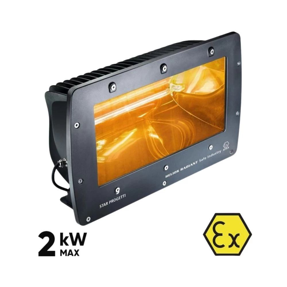 Aukštos apsaugos klasės halogeninis infraraudonųjų spindulių šildytuvas HELIOS RADIANT SAFE INDUSTRY [ATEX]