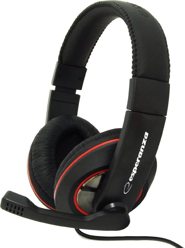 Ausinės Su Mikrofonu Esperanza Eh118 Black-red