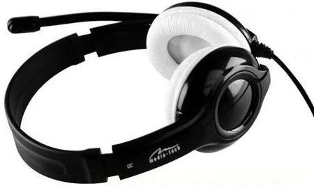 Ausinės Su Mikrofonu Media-tech Epsilon Usb Black And White