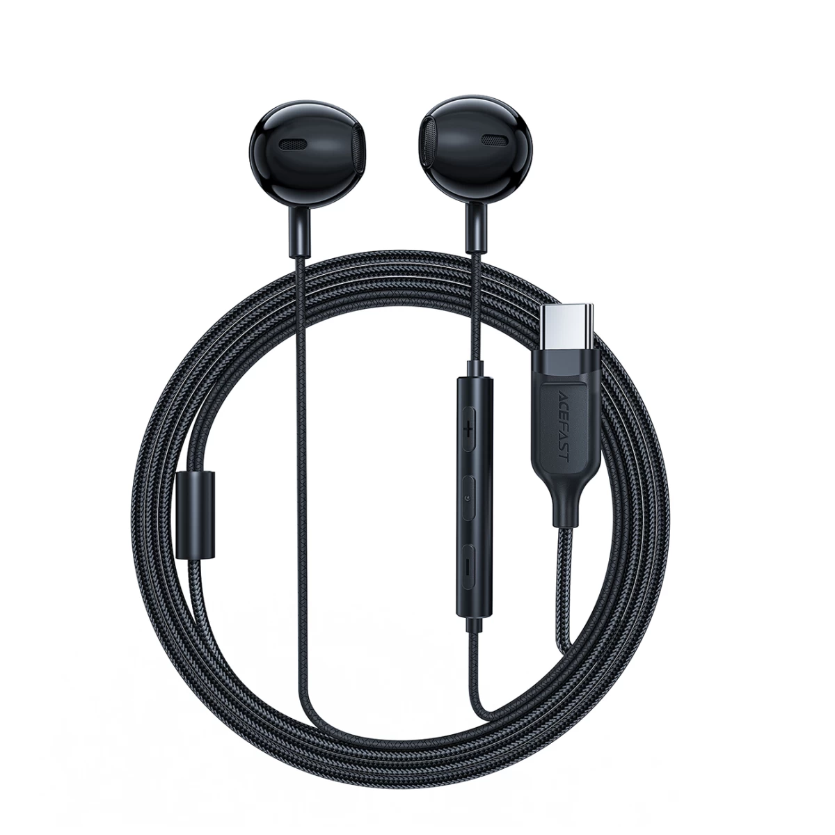 Ausinės Su Usb-c Jungtimi, Mikrofonu Ir Nuotolinio Valdymo Pulteliu 1,2 M - Juodos Spalvos