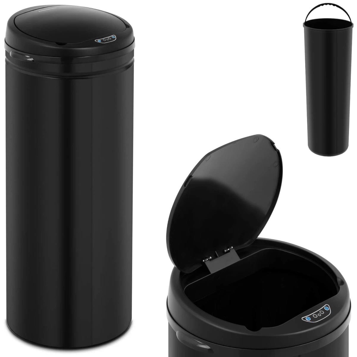 Automatinė Bekontaktė šiukšlių Dėžė Su Konteineriu Ir Judesio Jutikliu 30 Cm Diapazonas 50 L Black Automatinė Bekontaktė šiukšlių Dėžė Su Konteineriu Ir Judesio Jutikliu 30 Cm Diapazonas 50 L Black