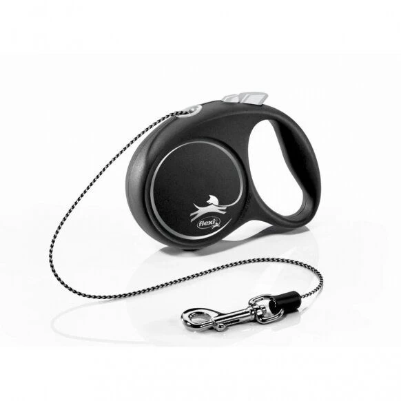 Automatinis pavadėlis Flexi Black Design XS virvė 3m 8kg, Sidabrinė