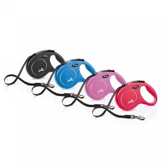 Automatinis pavadėlis Flexi New Classic M juosta 5m 25kg, Rožinė