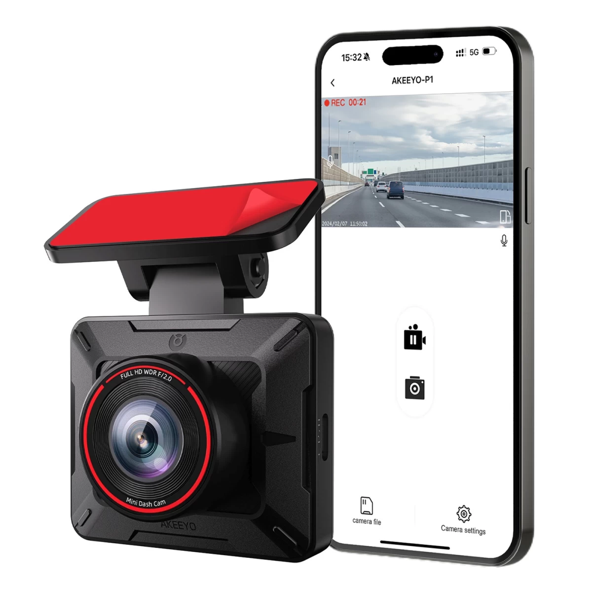 Automobilinė Vaizdo Kamera P1 Fullhd 30 Kadrų Per Sekundę – Juoda