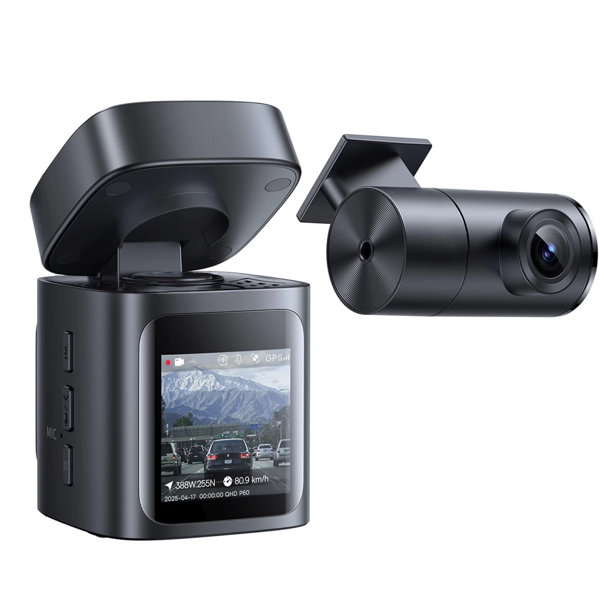 Automobilinė Vaizdo Kamera Su Akumuliatoriumi 4k 1080p Wifi Gps - Juoda