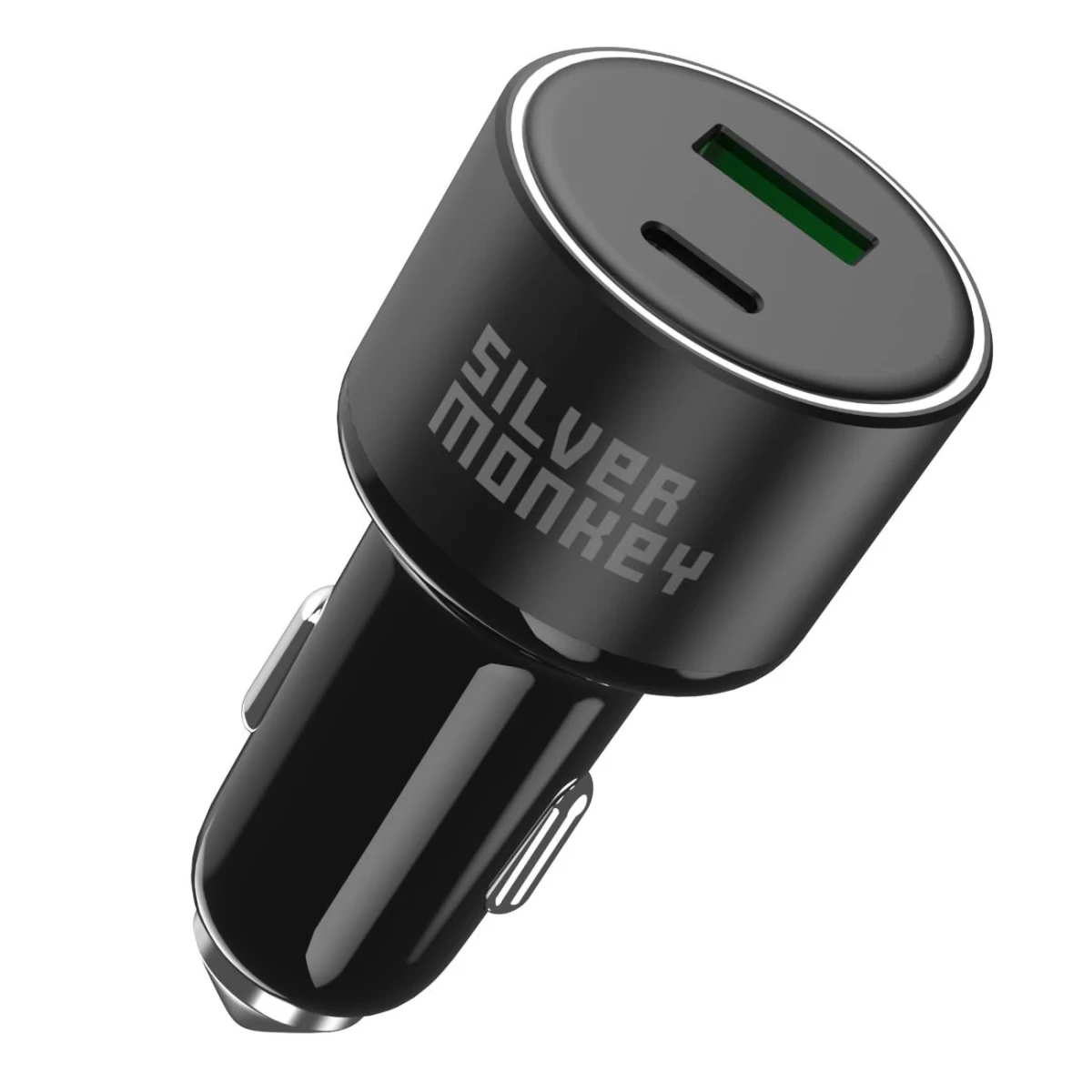 Automobilinis įkroviklis 100w 1xusb-c Pd 1xusb-a Qc 3.0 Juodas