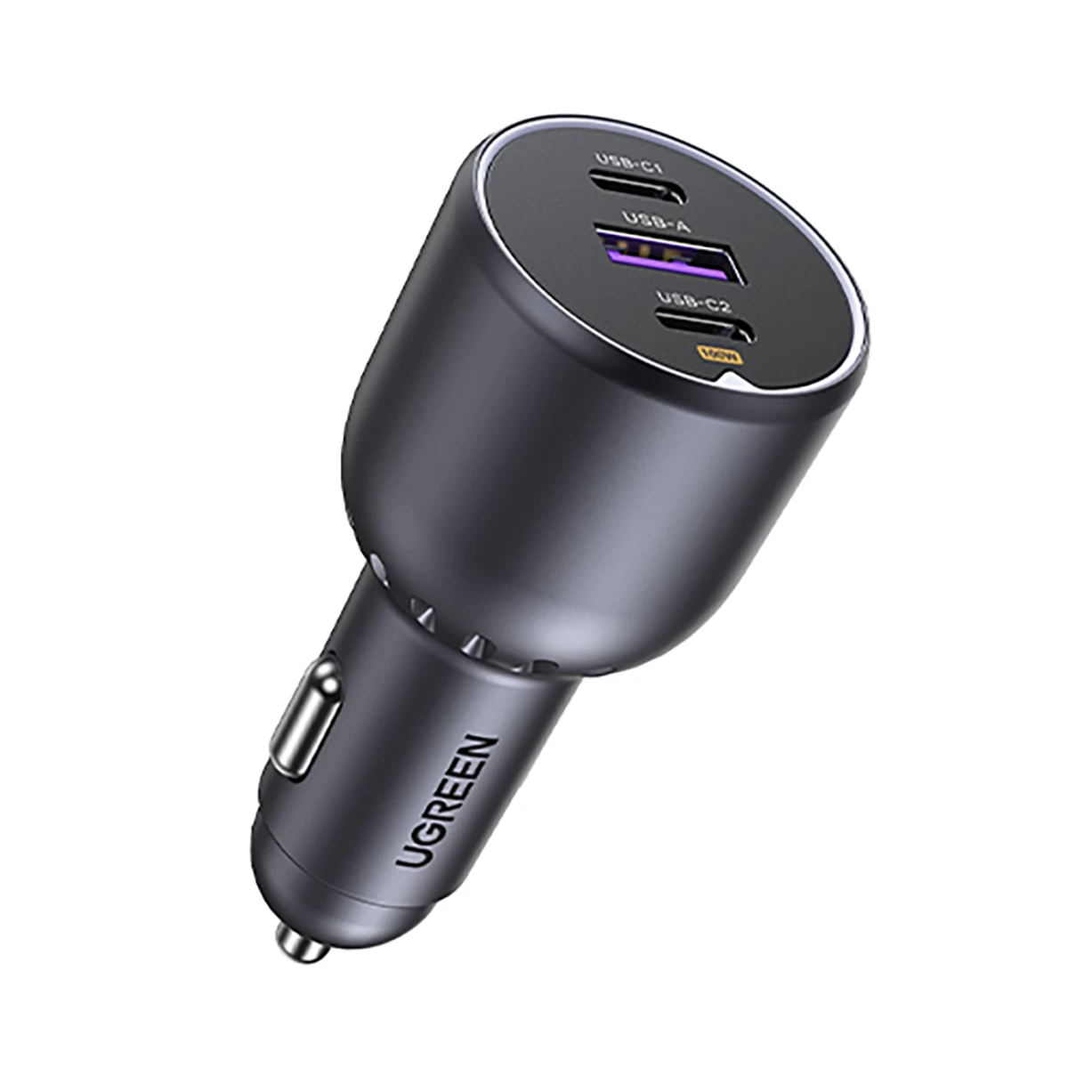 Automobilinis įkroviklis 130w 2x Usb-c 1x Usb-a - Pilkas