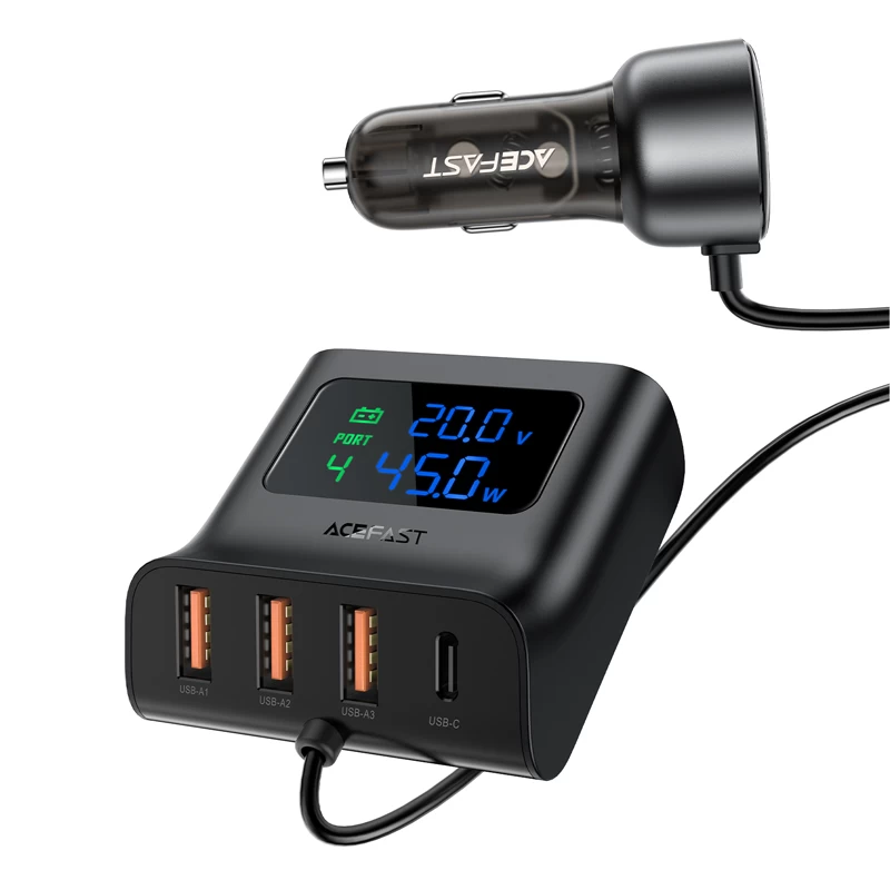 Automobilinis įkroviklis 138w įkrovimo Stotelė 6 Usb Prievadai Juoda