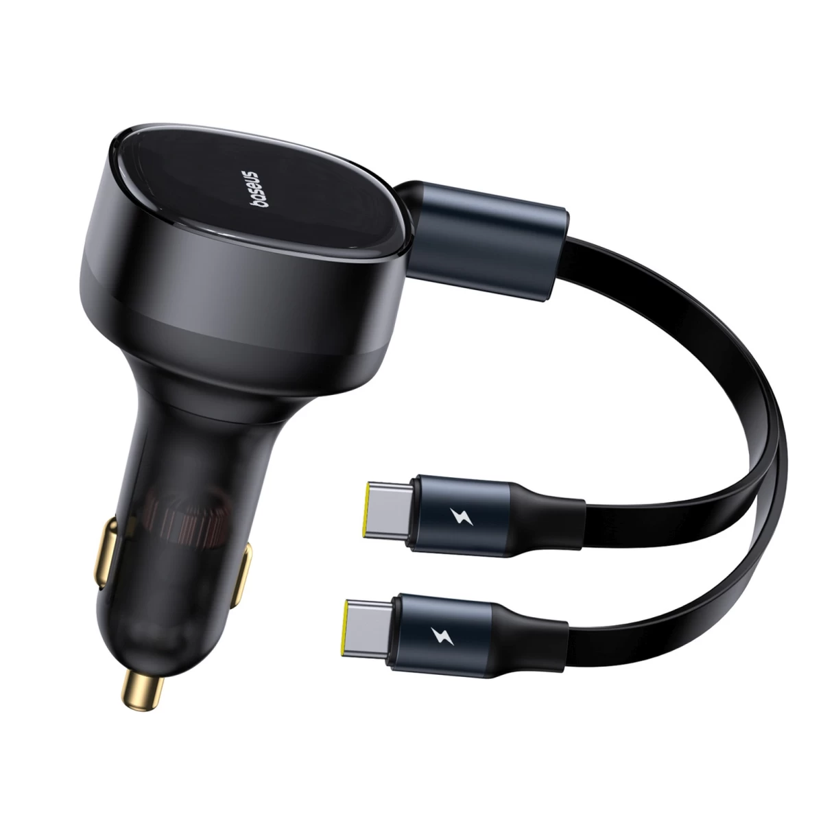 Automobilinis įkroviklis 2-in-1 Su Dviem Usb-c Laidais 33 W - Juodas