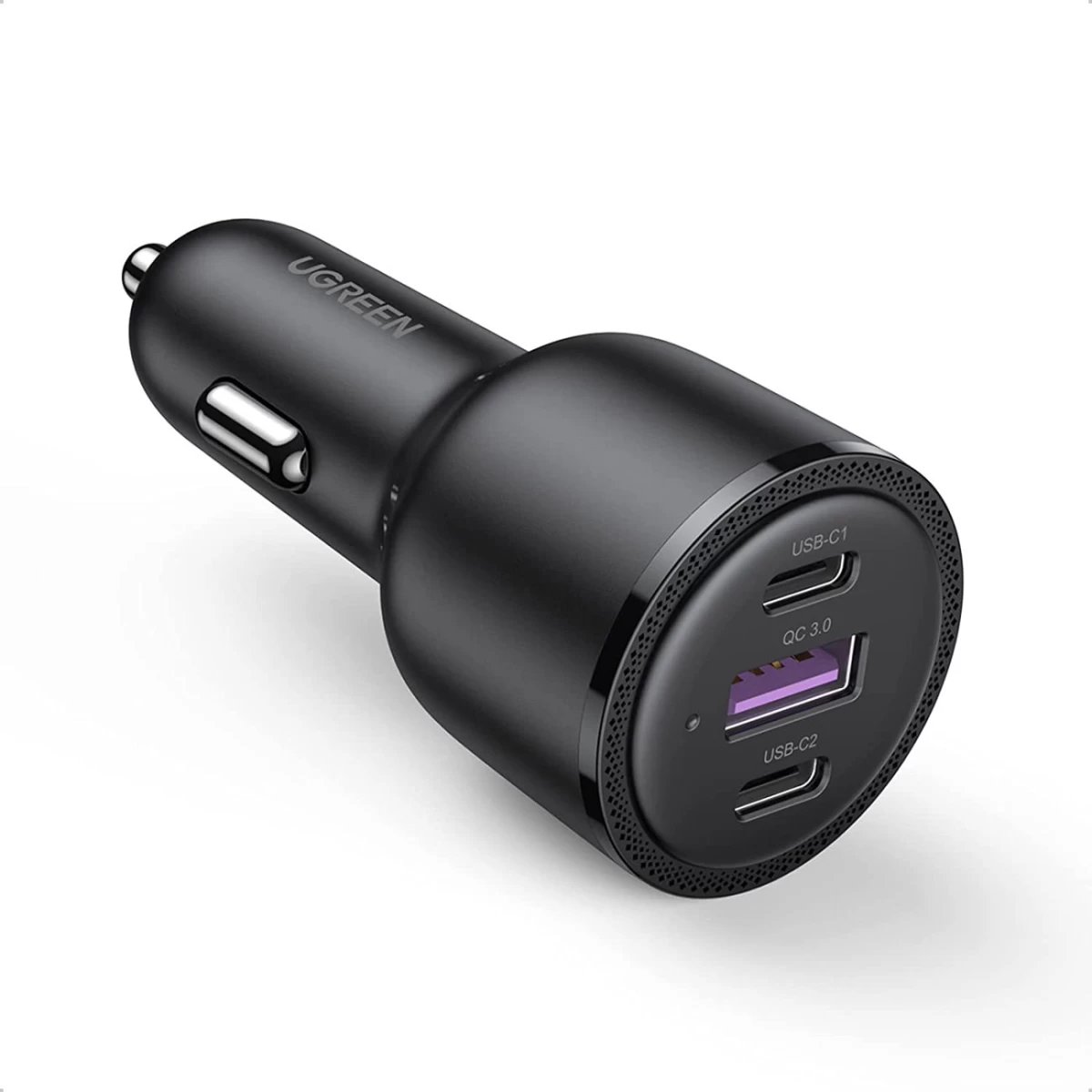 Automobilinis įkroviklis 2x Usb-c 1x Usb 69w 5a Pd Qc Juodas
