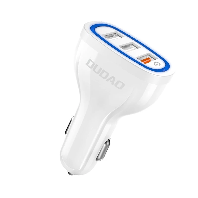 Automobilinis įkroviklis 3x Usb Quick Charge 3.0 Qc3.0 2.4a 18w Baltas