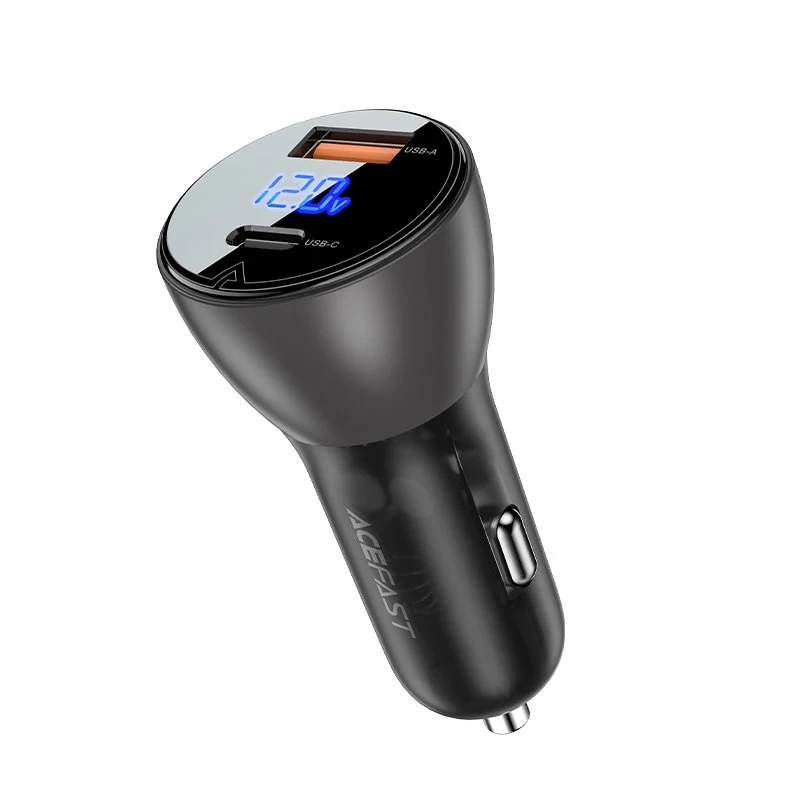 Automobilinis įkroviklis 63w 12v Usb-c Usb Sfcp Juodas