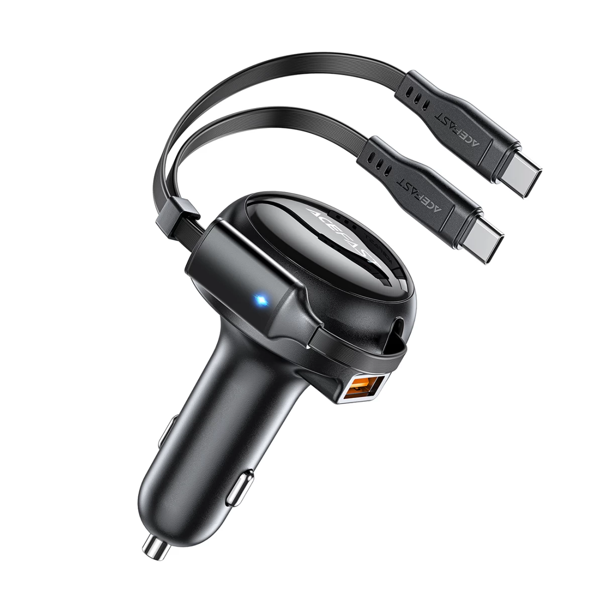 Automobilinis įkroviklis B13 53w Usb-a + 2 Usb-c Laidai - Juodas