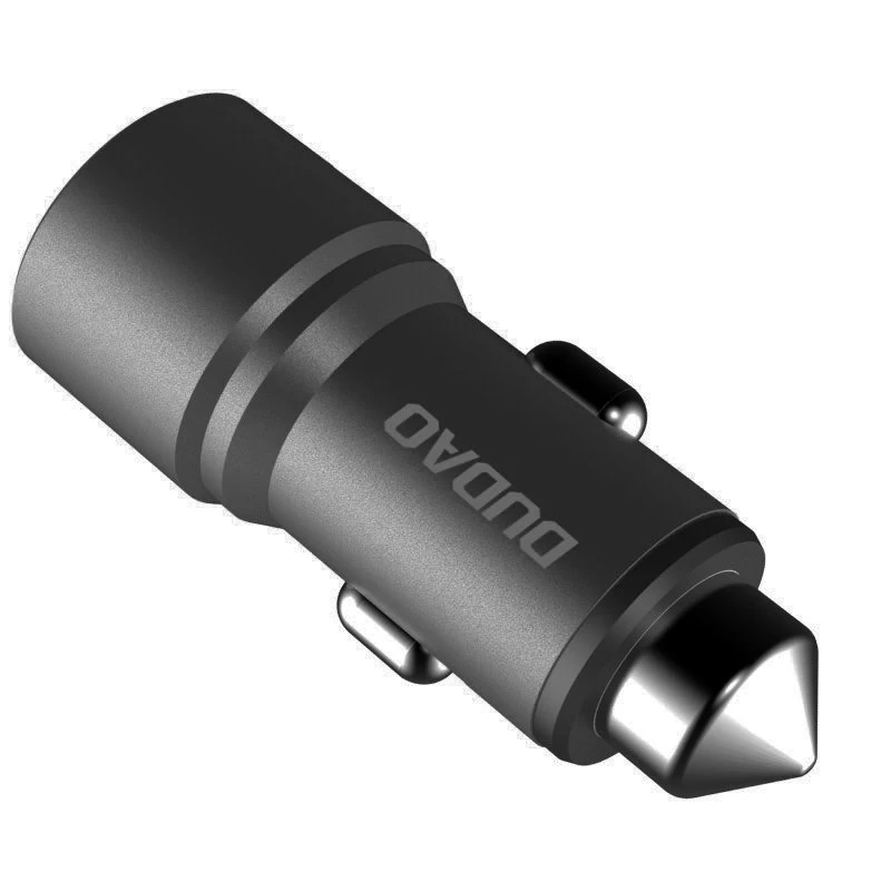 Automobilinis įkroviklis Su Apsauginiu Stiklu 2x Usb 5v 3,1a Pilkos Spalvos