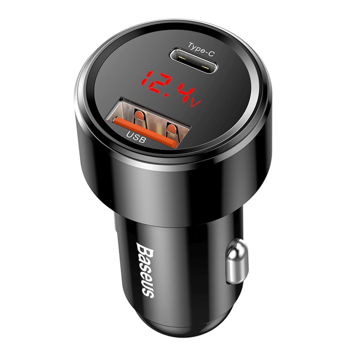 Automobilinis įkroviklis Su Ekranu Usb-a Usb-c 45 W - Juodas