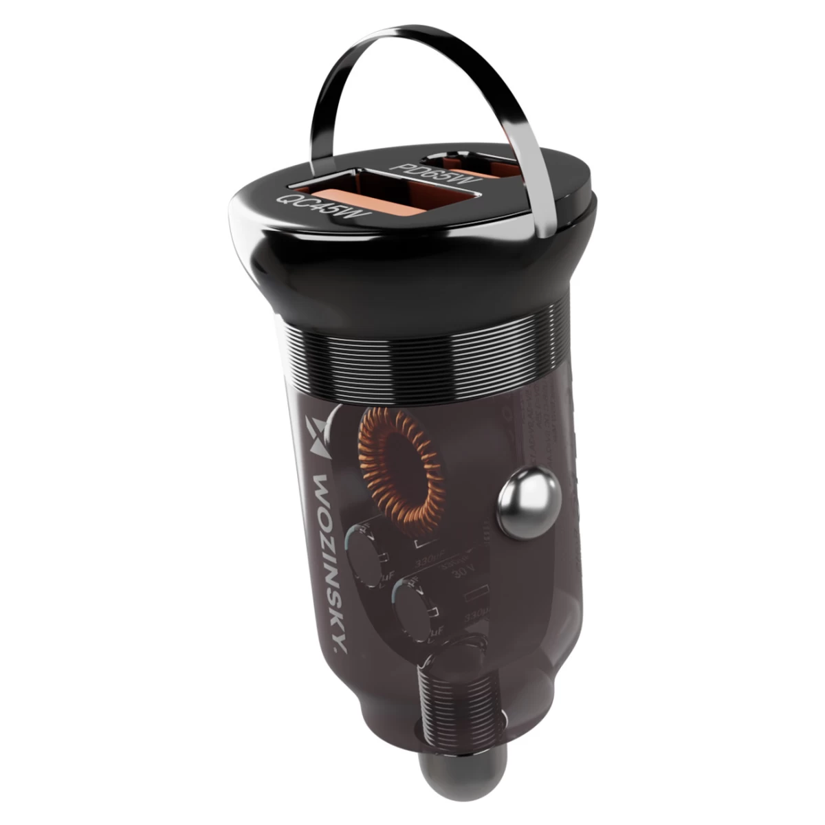 Automobilinis įkroviklis Usb-a Usb-c Pd Qc 65w - Juodas