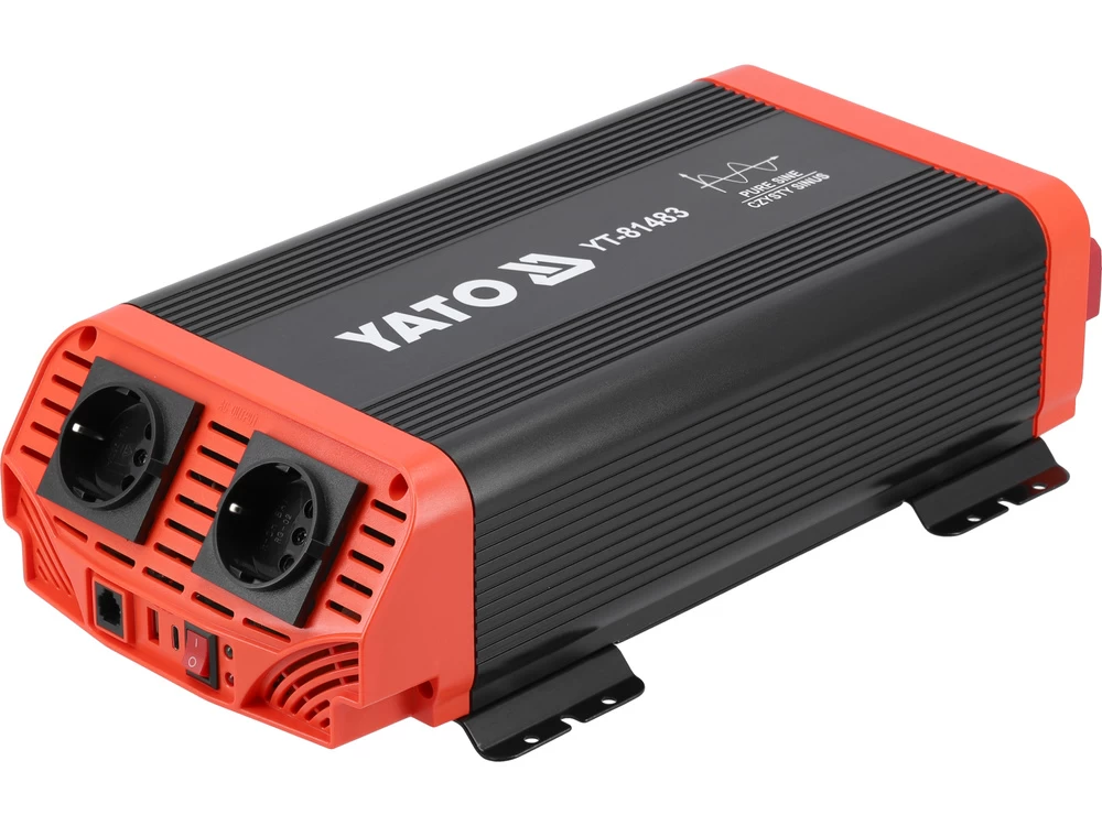 Automobilinis įtampos inverteris | grynas sinusas | 12/230V 1000W (YT-81483)