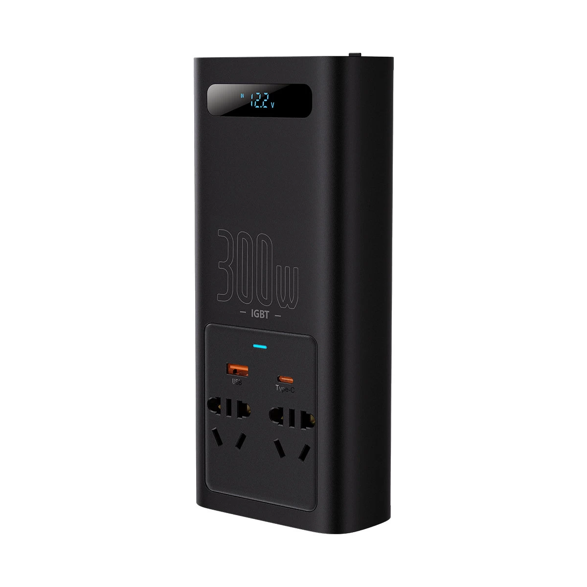 Automobilinis įtampos Keitiklis 12v - 220v Igbt 300w (cn/eu Kištukas), Juodas