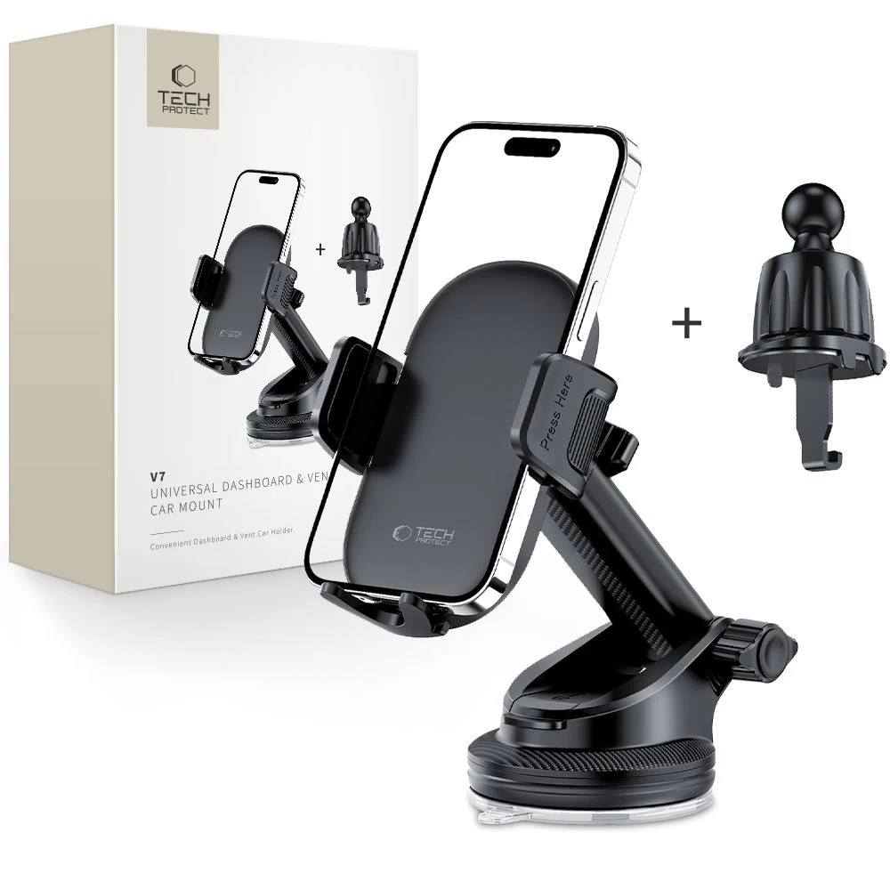 Automobilinis Laikiklis Išmaniesiems Telefonams Kabinoje, Oro Angos V7 - Juodas