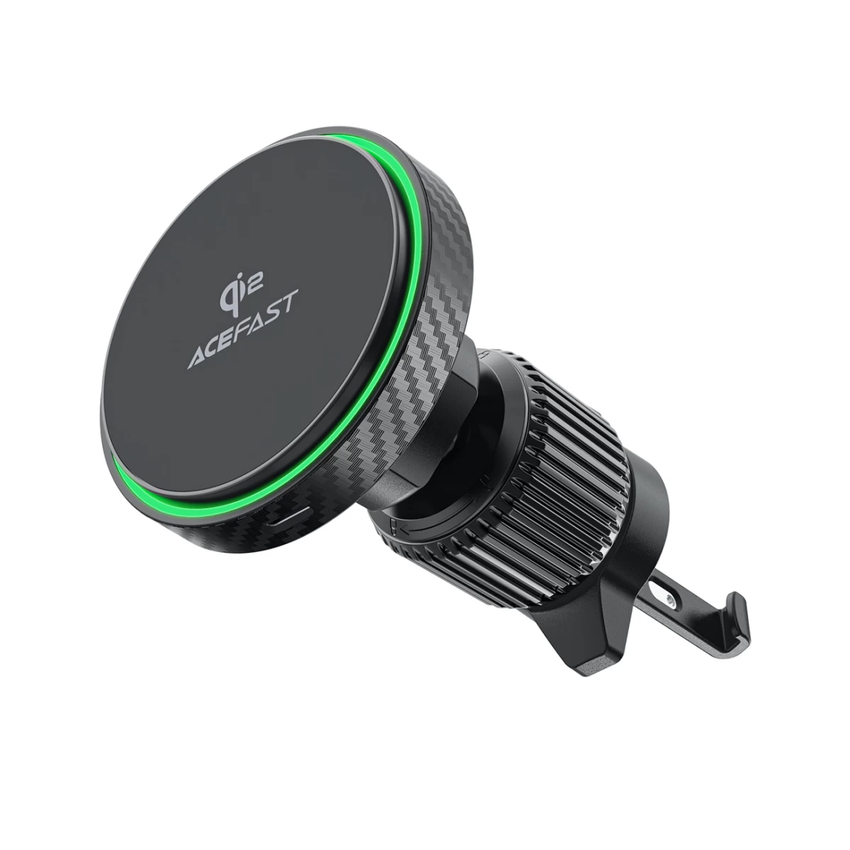 Automobilinis Laikiklis Su Magnetiniu Telefono įkrovikliu Qi2 15w Priekinio Stiklo Grotelėms - Juodas Automobilinis Laikiklis Su Magnetiniu Telefono įkrovikliu Qi2 15w Priekinio Stiklo Grotelėms - Juodas