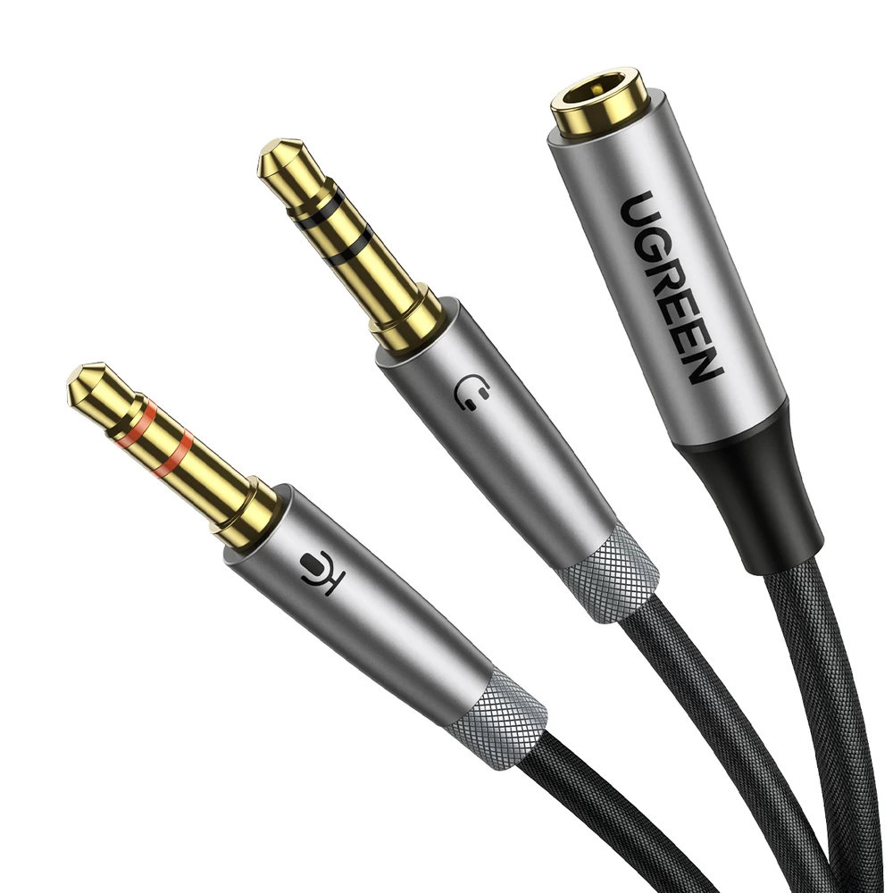 Aux 3,5 Mm Moteriškos Lyties Ausinių Ir Mikrofono Kabelio Skirstytuvas Vyriškos Lyties 20 Cm Juodas Aux 3,5 Mm Moteriškos Lyties Ausinių Ir Mikrofono Kabelio Skirstytuvas Vyriškos Lyties 20 Cm Juodas