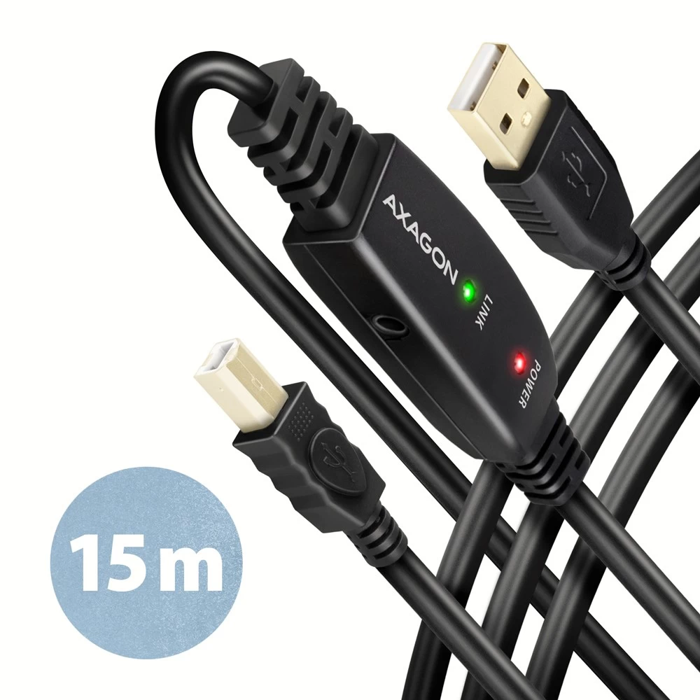 AXAGON ADR-215B USB 2.0 A-M -&gt; B-M act 15m cabl