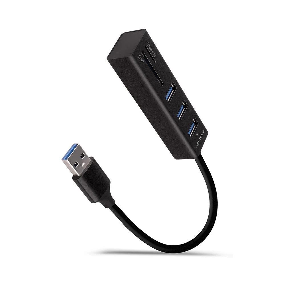 AXAGON HMA-CR3A Hub 3x  USB-A SD/microSD metal