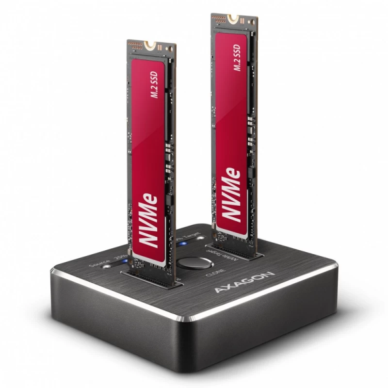 Axagon Usb-c 3.2 Gen 2 - 2x M.2 Nvme Ssd Doko Stotelė Clone Master Adsa-m2c