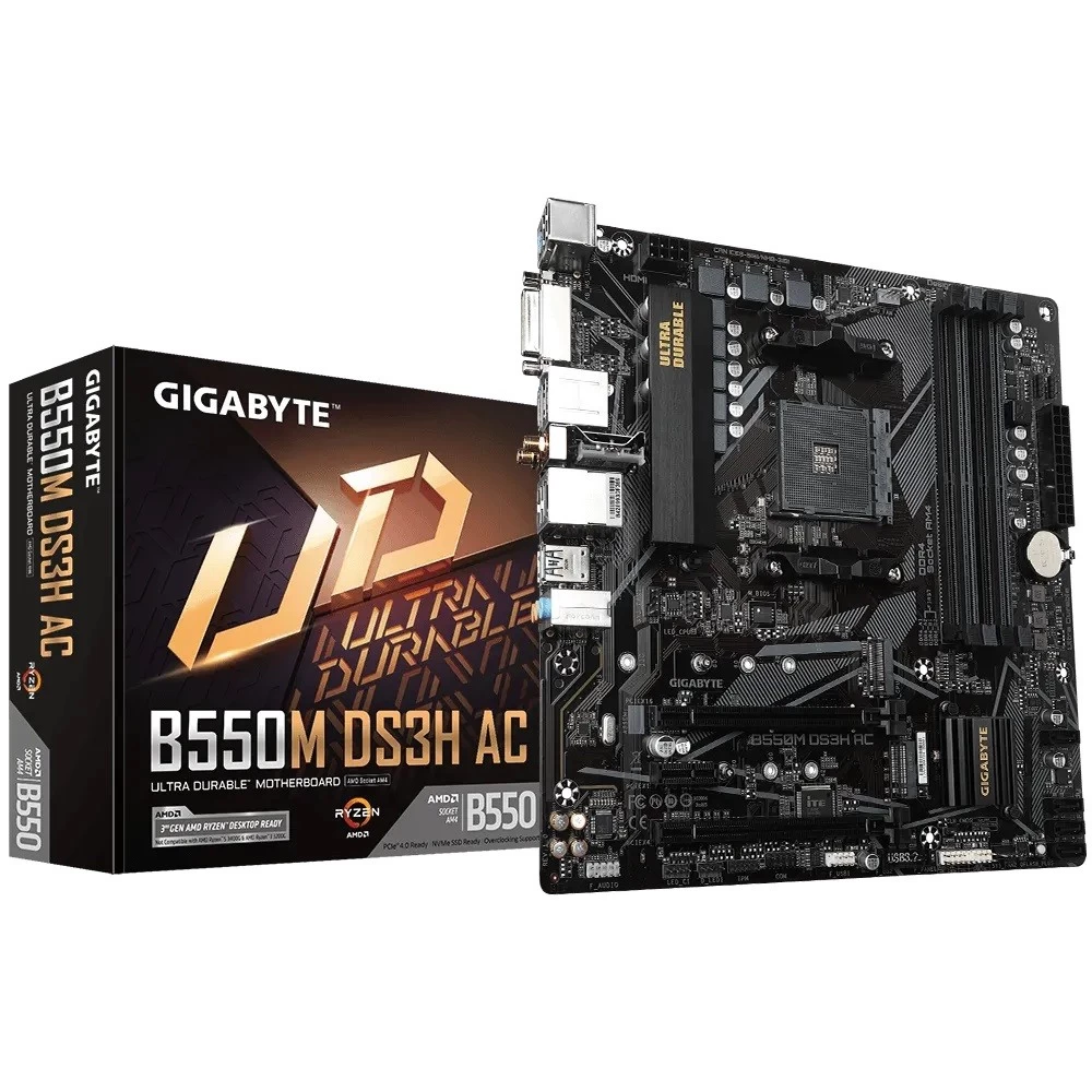 B550M DS3H AC AM4 4DDR4 HDMI/DVI M.2 USB3.2 mAT