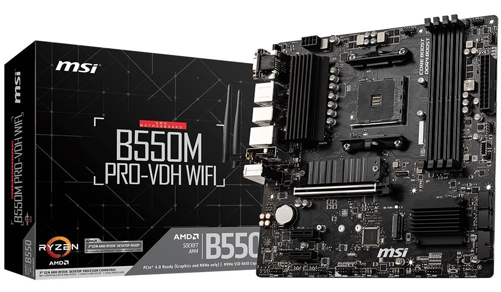 B550M PRO-VDH WIFI AM4  4DDR4 HDMI/DP/VGA mATX