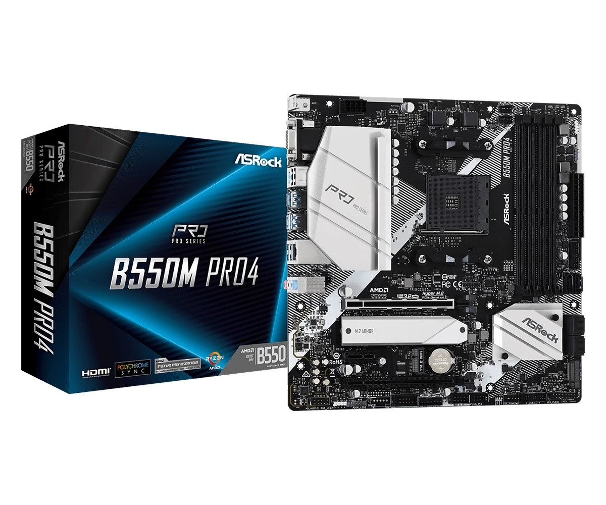 B550M Pro4 AM4 4DDR4    HDMI/DP/D-SUB M.2 mATX