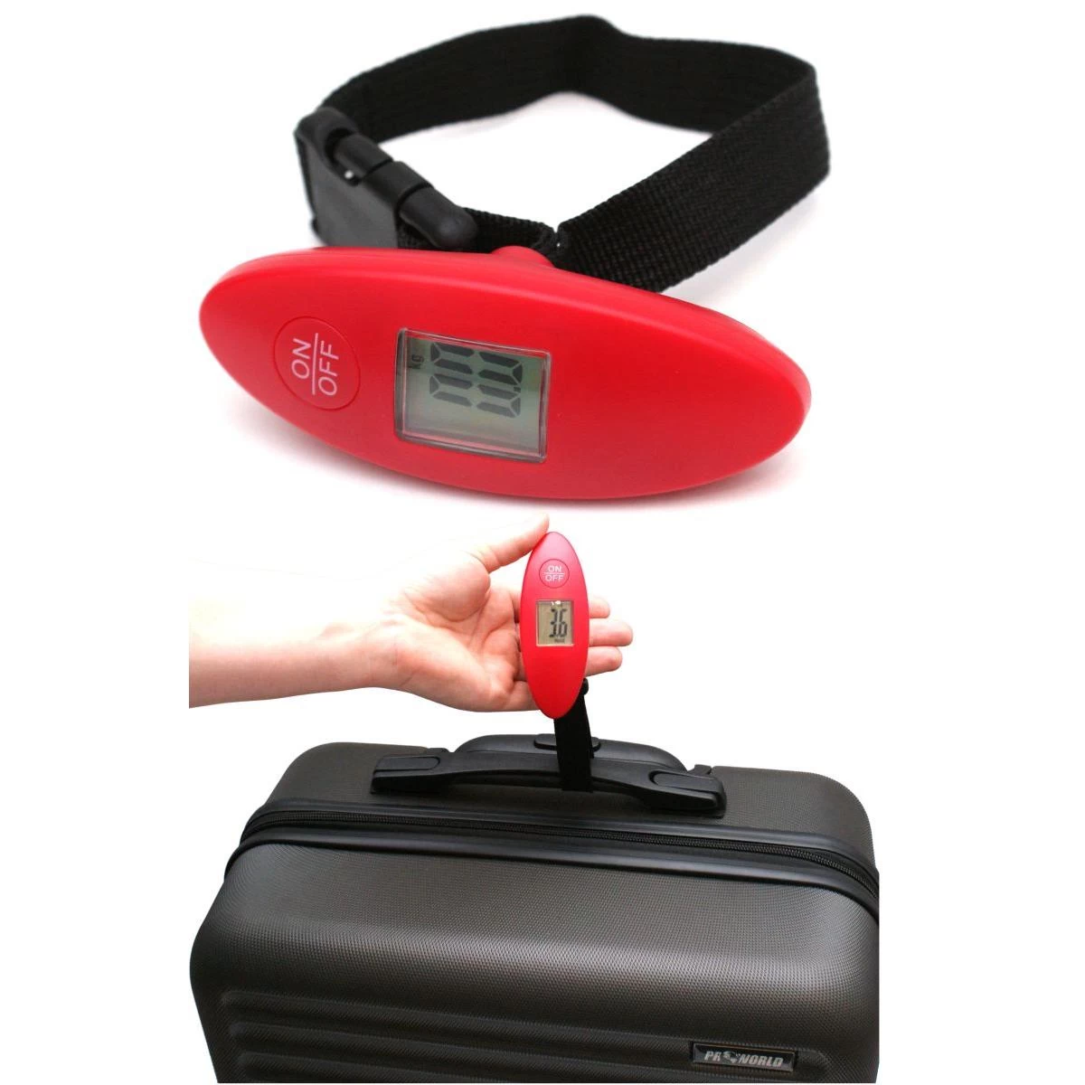 Bagažo Svarstyklės 50 Kg Proworld Red