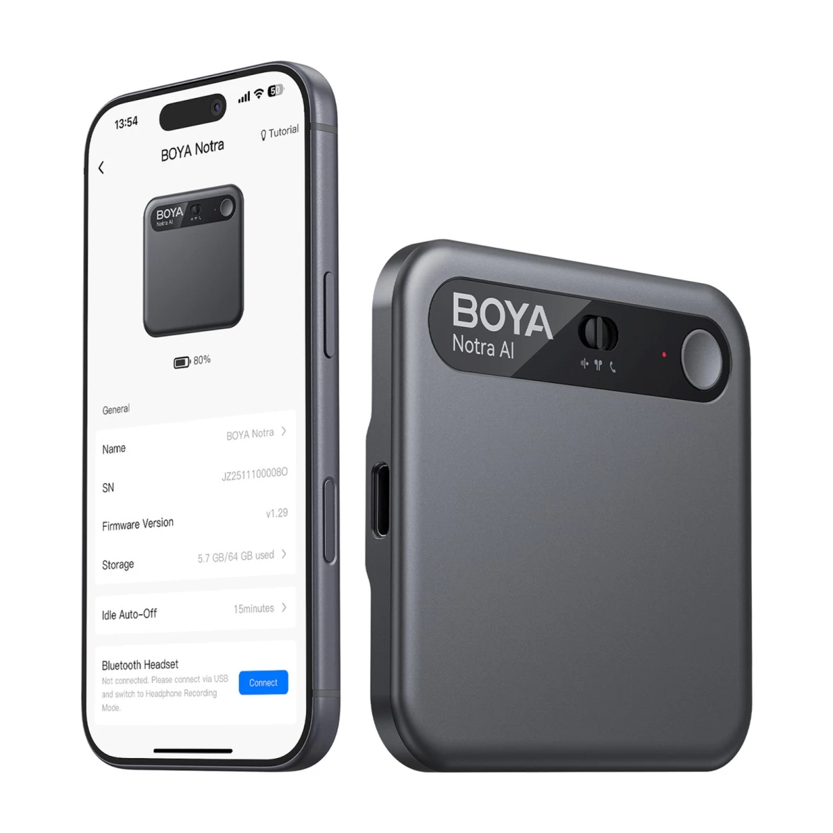 Balso Diktofonas Su Dirbtinio Intelekto Transkripcija 64 Gb 610 Mah - Juodas