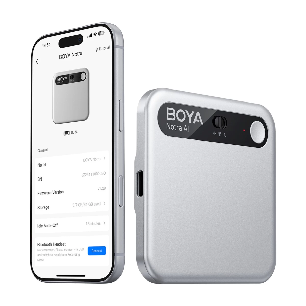 Balso Diktofonas Su Dirbtinio Intelekto Transkripcija 64 Gb 610 Mah - Sidabrinis