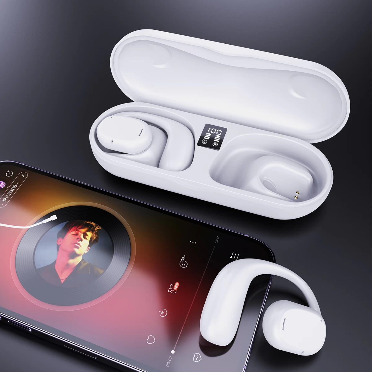 Baltos Spalvos bluetooth Belaidės Ausinės