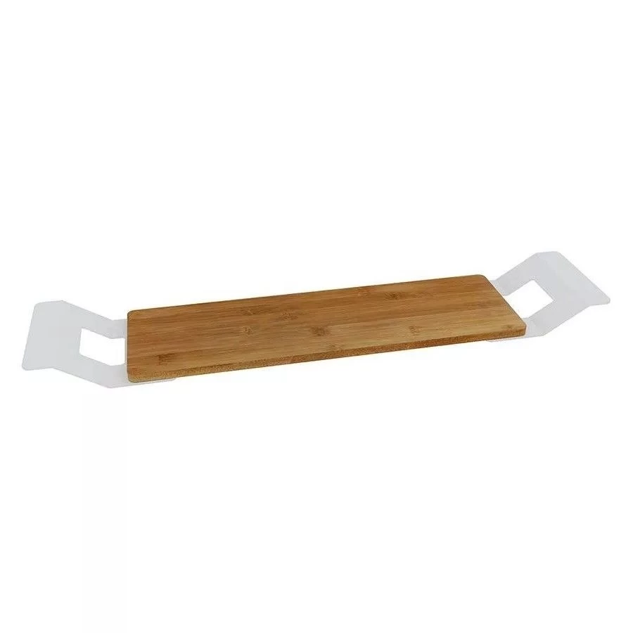 Bambukinė lentynėlė voniai Riho, 67 cm, balta matinė, 207003
