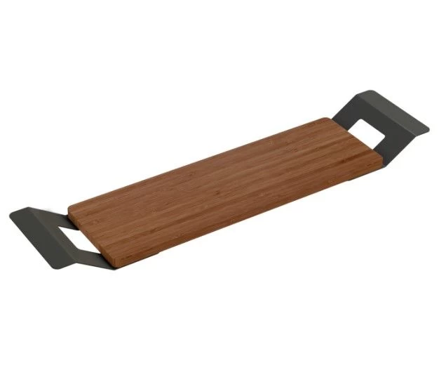 Bambukinė lentynėlė voniai Riho, 71 cm, juoda matinė, 211421