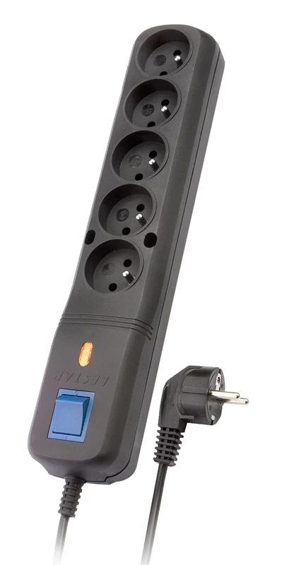 Bar surge protection Lestar LV 530W 1,5m (5 x VDE; 10 A; 1,5m; black color)