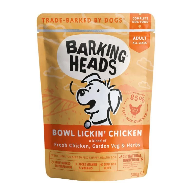 BARKING HEADS Bowl Lickin&#039; Chicken konservai šunims su vištiena 300g 10vnt, BWCK300